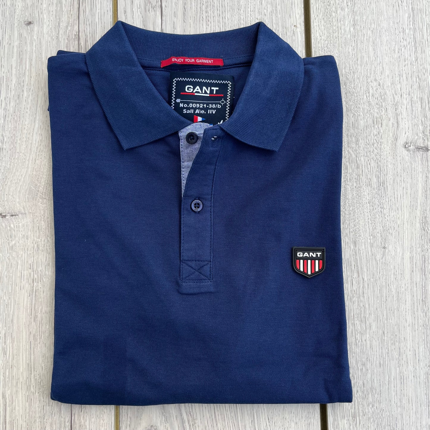 ΜΑΚΡΥΜΑΝΙΚΗ ΜΠΛΟΥΖΑ ΠΙΚΕ GANT ΜΕ ΓΙΑΚΑ ΜΠΛΕ ΡΑΦ