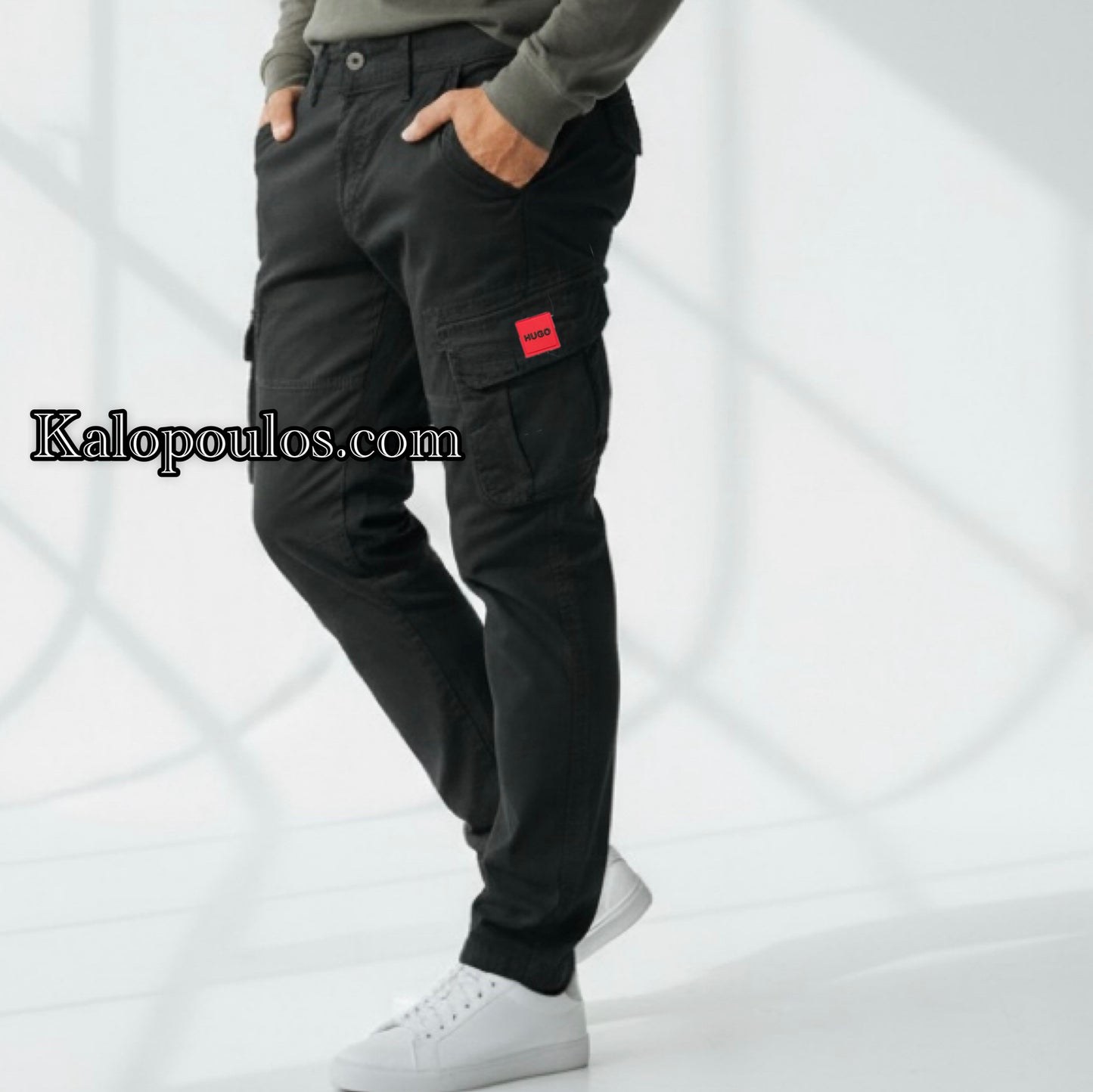 CARGO ΠΑΝΤΕΛΟΝΙ ΧΩΡΙΣ ΛΑΣΤΙΧΟ HUGO BOSS ΜΑΥΡΟ