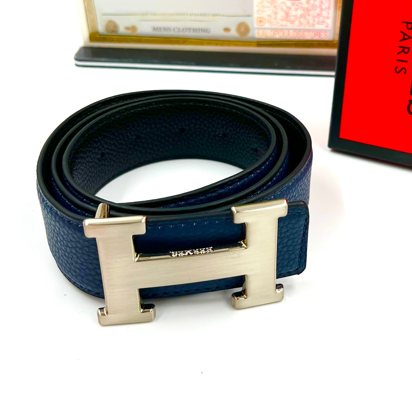 ΔΕΡΜΑΤΙΝΗ ΖΩΝΗ HERMES BLUE SILVER