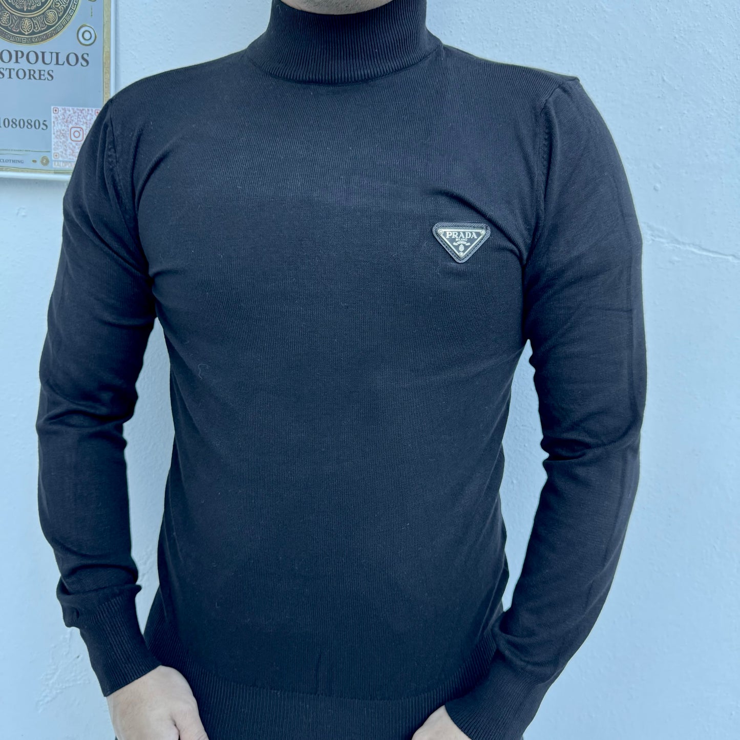 ΠΛΕΚΤΗ ΜΠΛΟΥΖΑ ΖΙΒΑΓΚΟ PRADA BLACK