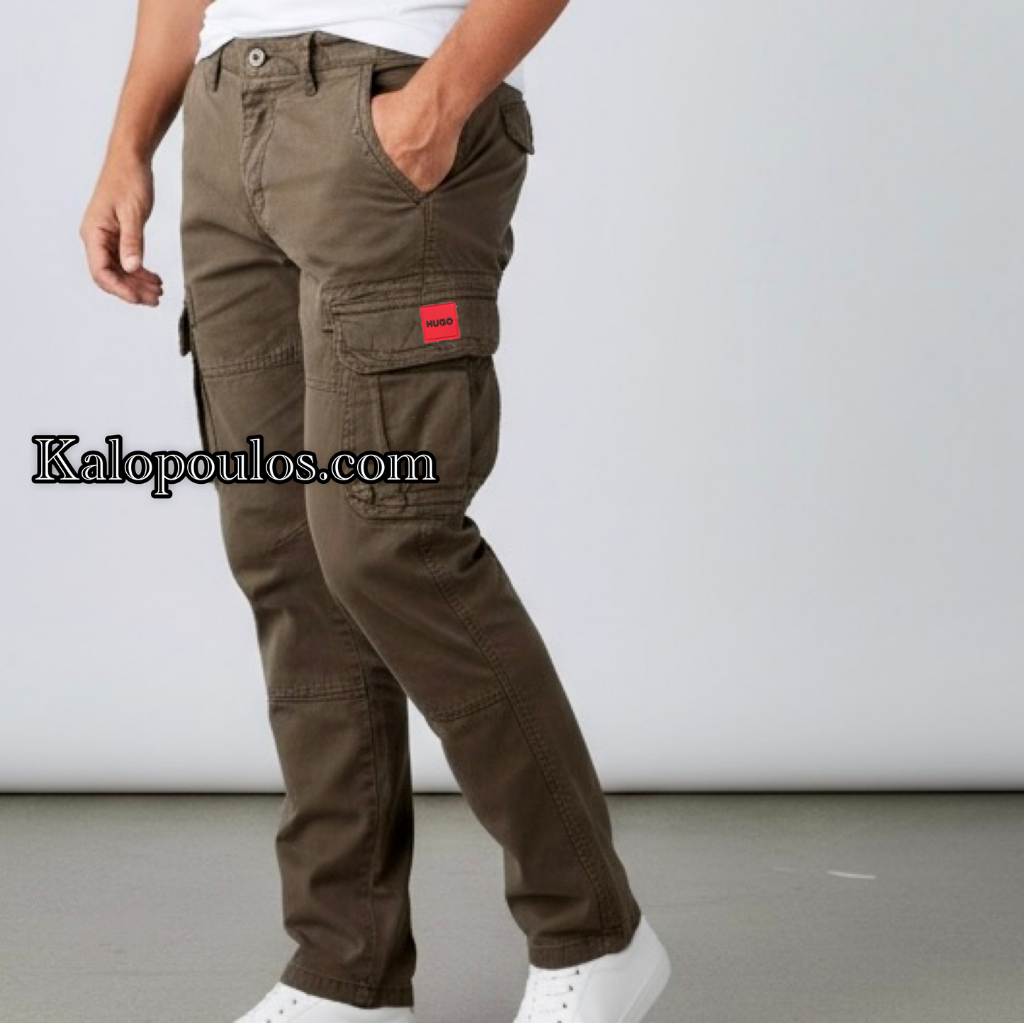 CARGO ΠΑΝΤΕΛΟΝΙ ΧΩΡΙΣ ΛΑΣΤΙΧΟ HUGO BOSS ΚΑΦΕ ΣΚΟΥΡΟ