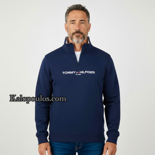 HALF ZIP ΦΟΥΤΕΡ ΤΟΜΜΥ ΜΠΛΕ ΣΚΟΥΡΟ