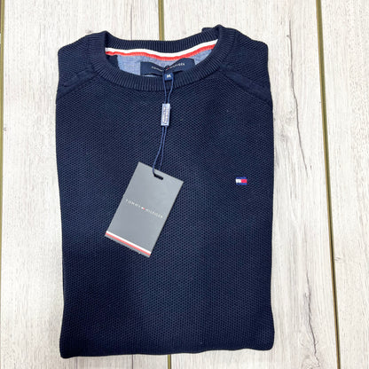 ΠΛΕΚΤΗ ΜΠΛΟΥΖΑ ΜΕ ΛΑΙΜΟΚΟΨΗ TOMMY NAVY BLUE