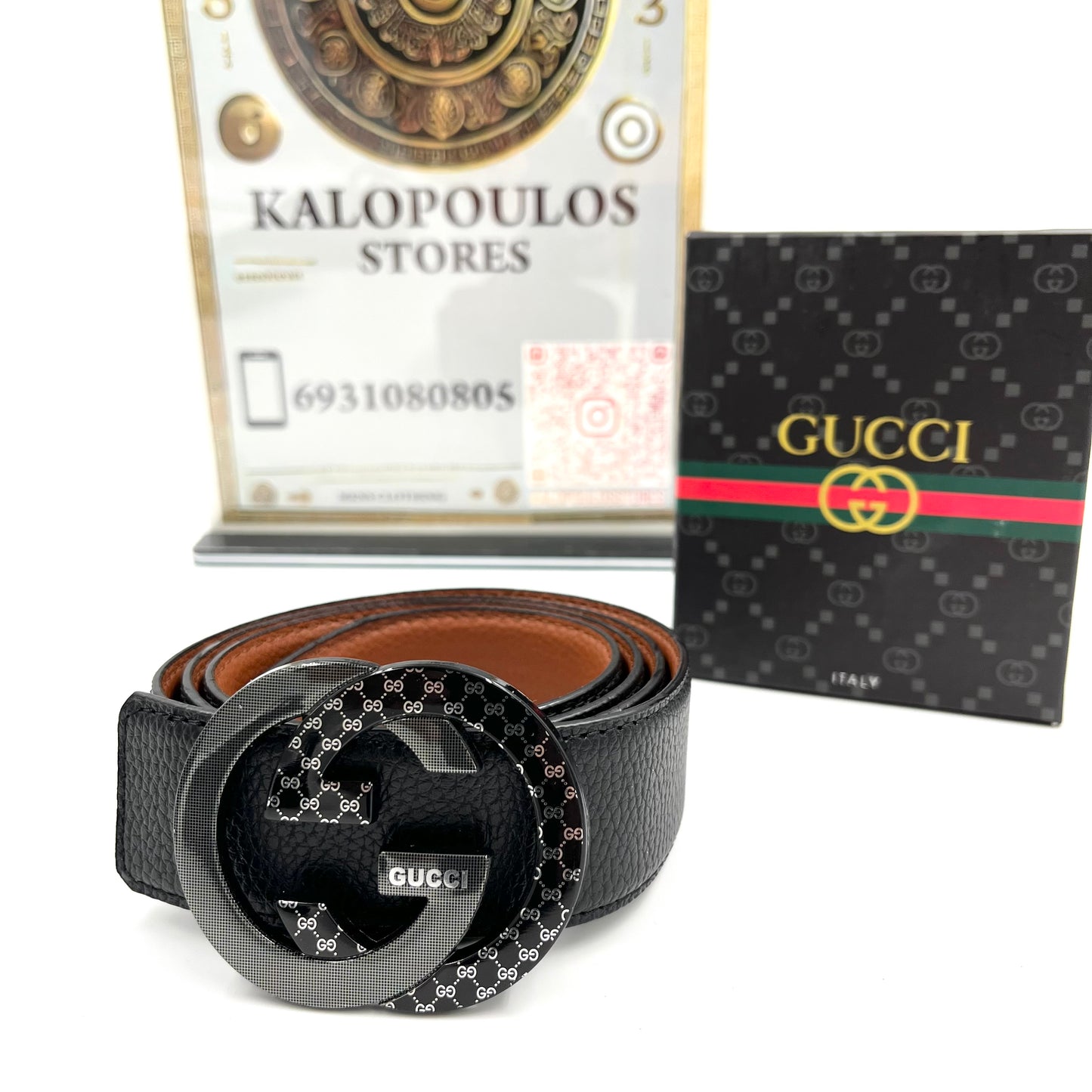 ΔΕΡΜΑΤΙΝΗ ΖΩΝΗ GUCCI BLACK GREY