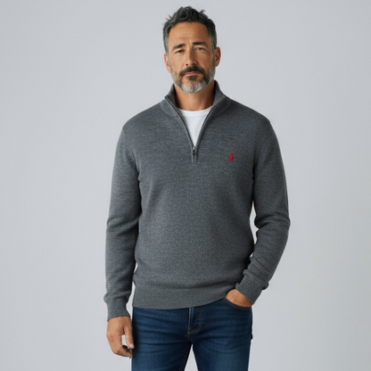 POLO ΠΛΕΚΤΗ ΜΑΛΛΙΝΗ ΜΠΛΟΥΖΑ ΜΕ ΜΙΣΟ ΦΕΡΜΟΥΑΡ ΓΚΡΙ