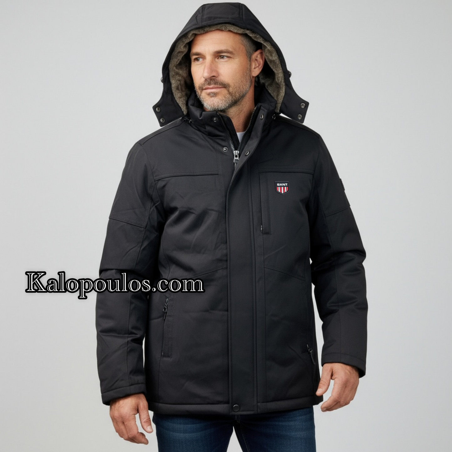 ΜΠΟΥΦΑΝ JACKET GANT ΜΑΥΡΟ ΜΕ ΕΠΕΝΔΥΣΗ ΓΟΥΝΑ