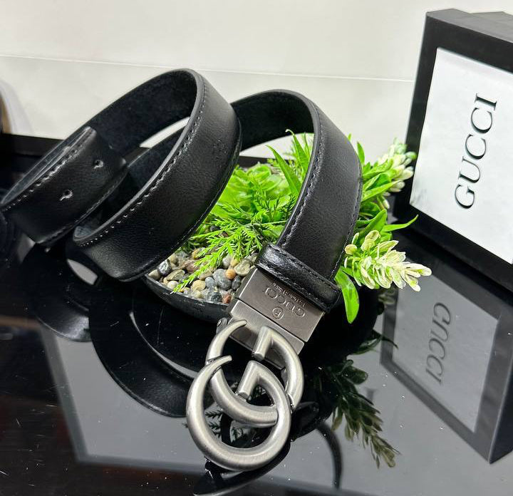 ΔΕΡΜΑΤΙΝΗ ΖΩΝΗ GUCCI BLACK SILVER