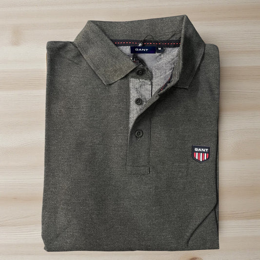 ΜΑΚΡΥΜΑΝΙΚΗ ΜΠΛΟΥΖΑ ΠΙΚΕ GANT ΜΕ ΣΚΟΥΡΟ ΓΚΡΙ