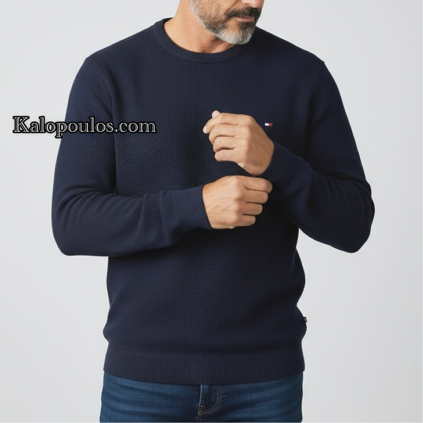 ΠΛΕΚΤΗ ΜΠΛΟΥΖΑ ΜΕ ΛΑΙΜΟΚΟΨΗ TOMMY BLACK