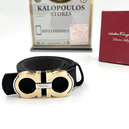 ΔΕΡΜΑΤΙΝΗ ΖΩΝΗ SALVATORE FERRAGAMO BLACK GOLD SILVER