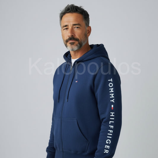 ΖΑΚΕΤΑ ΦΟΥΤΕΡ HOODIE TOMMY ΜΠΛΕ ΣΚΟΥΡΟ