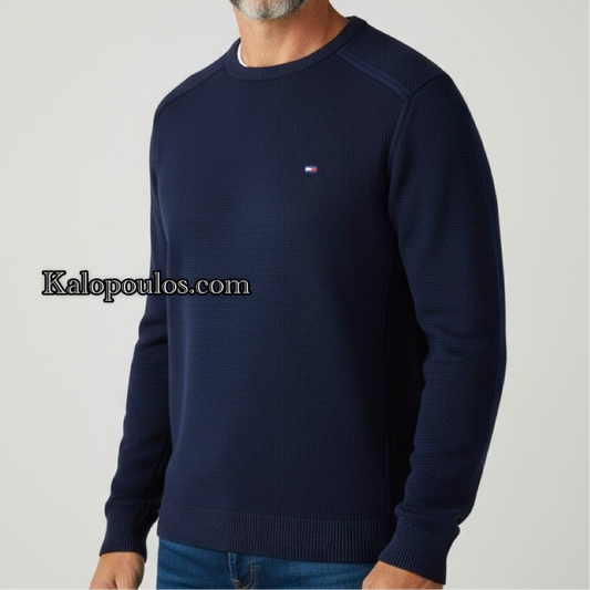 ΠΛΕΚΤΗ ΜΠΛΟΥΖΑ ΜΕ ΛΑΙΜΟΚΟΨΗ TOMMY NAVY BLUE