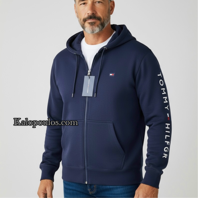 ΖΑΚΕΤΑ ΦΟΥΤΕΡ HOODIE TOMMY ΜΠΛΕ ΣΚΟΥΡΟ