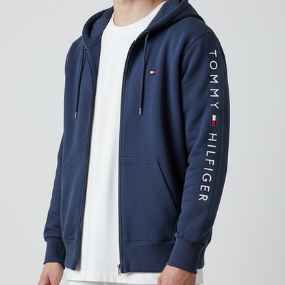 ΖΑΚΕΤΑ ΦΟΥΤΕΡ HOODIE TOMMY ΜΠΛΕ ΣΚΟΥΡΟ